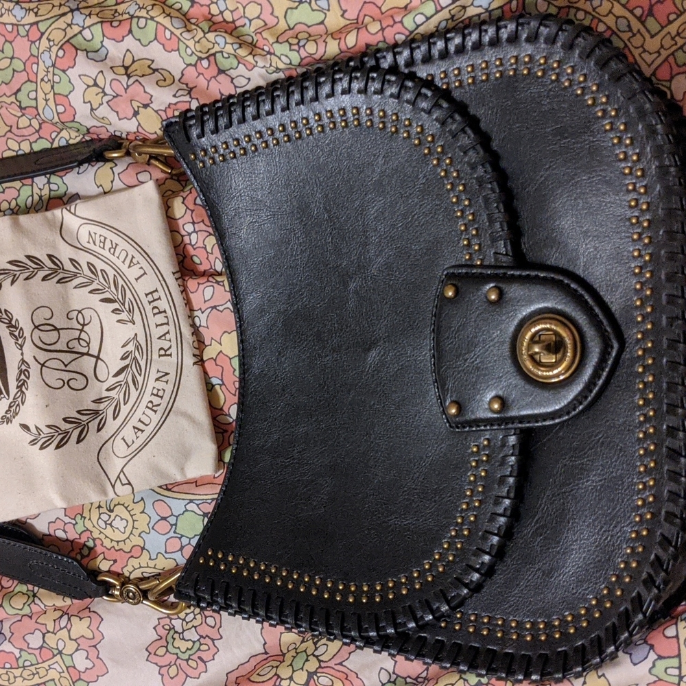 New Ralph Lauren black leather purse